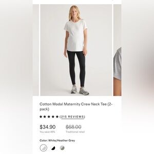 Quince modal maternity crew neck tee 2 pack